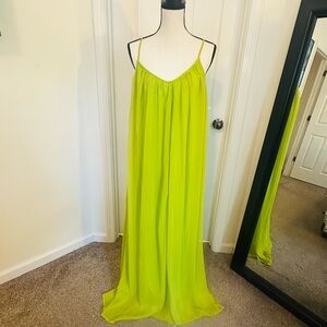 Elegant Lime Green Maxi Dress